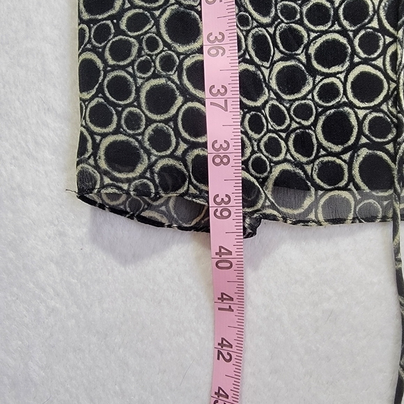 NWT Kenneth Cole 100% Silk Sleeveless Dress Waist Tie Black Cream Circles Sz 14 - Picture 13 of 13